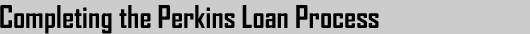 Completing the Perkins Loan Process
